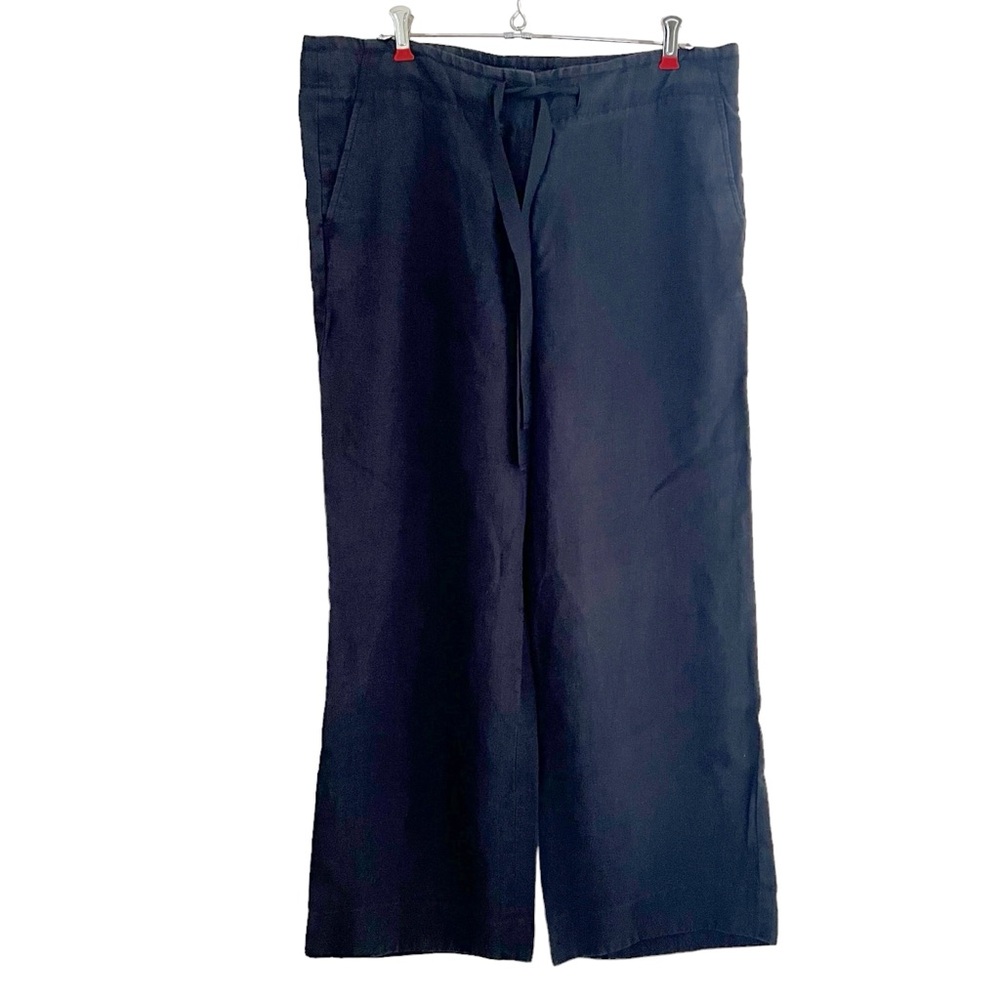 Talbots Black Linen Wide Leg Pants